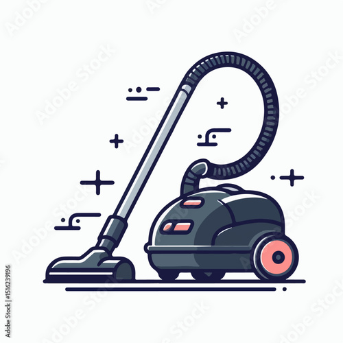 vector illustration of vacuum cleaner machine