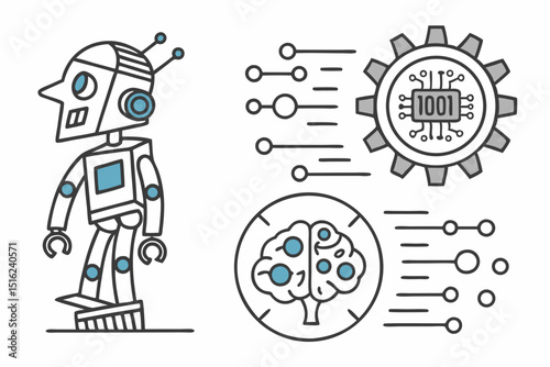 vector illustration of a robot