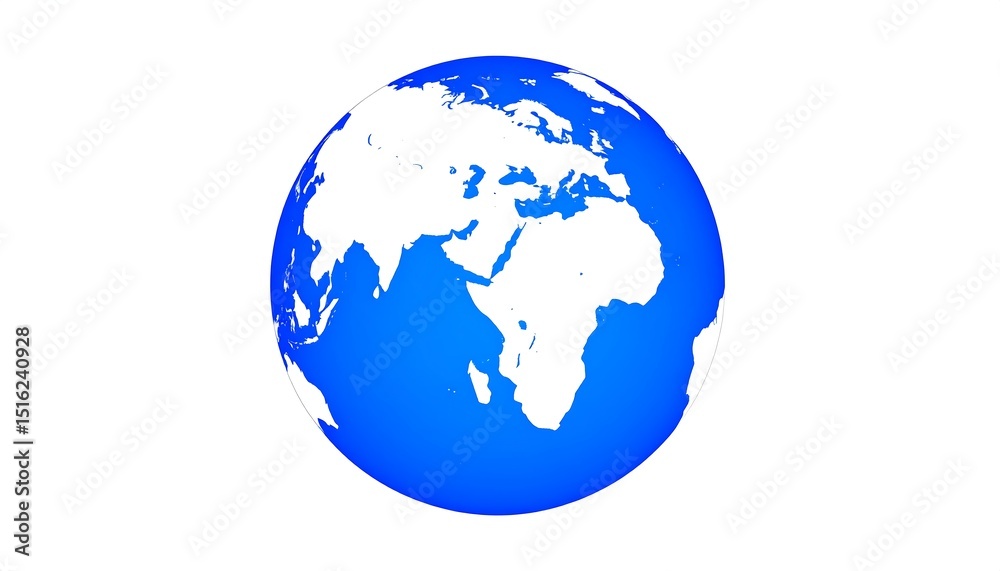 Naklejka premium Blue Earth Globe Illustration.