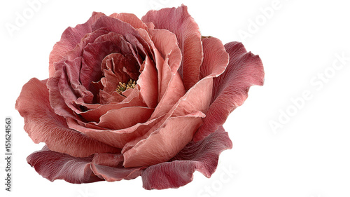 Beautiful rose with soft, layered petals in shades of pink and mauve, showcasing intricate details and delicate appearance, perfect for floral arrangements or decorative purposes
