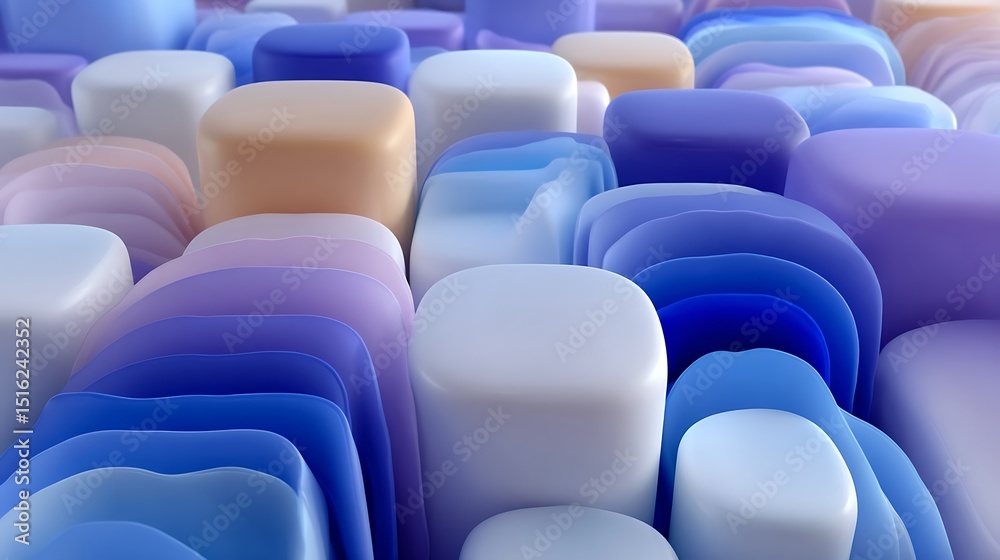 Fototapeta premium Abstract Pastel 3D Shapes.