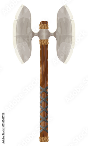detailed vector illustration showing of fantasy and ancient weapons mace isolated on white background