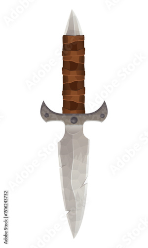 detailed vector illustration showing of fantasy and ancient weapons knife isolated on white background