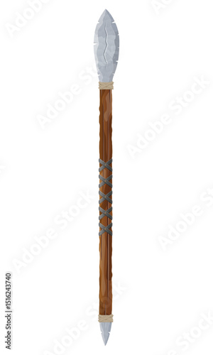 detailed vector illustration showing of fantasy and ancient weapons spear isolated on white background
