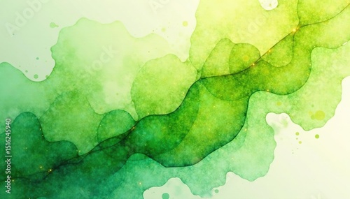 Lime, brown, periwinkle, zaffre, emerald watercolor blend Diagonal fractal shapes, soft flow , imagination, illustration, flowing