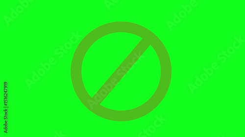 No sign green screen animation motion graphics