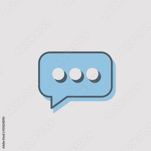 Blue Gradient Speech Bubble with Ellipsis Typing Indicator Representing Messaging and Real-Time Communication