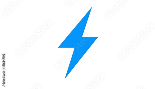 Blue Lightning Bolt Icon.
