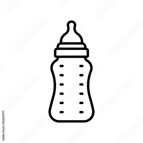 feeding bottle line icon, baby symbol, milk bottle icon eps10