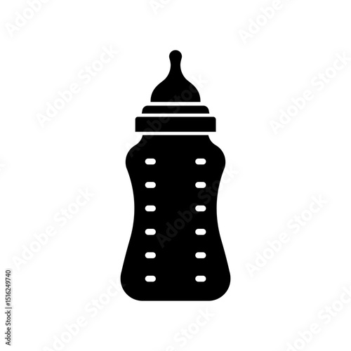 baby bottle icon black vector design illustration