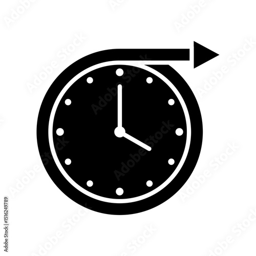 Long term planning concept in black. Vector icon isolated on white background.