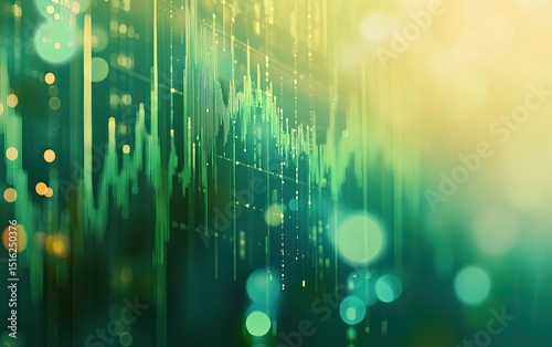 Abstract financial chart, blurred bokeh