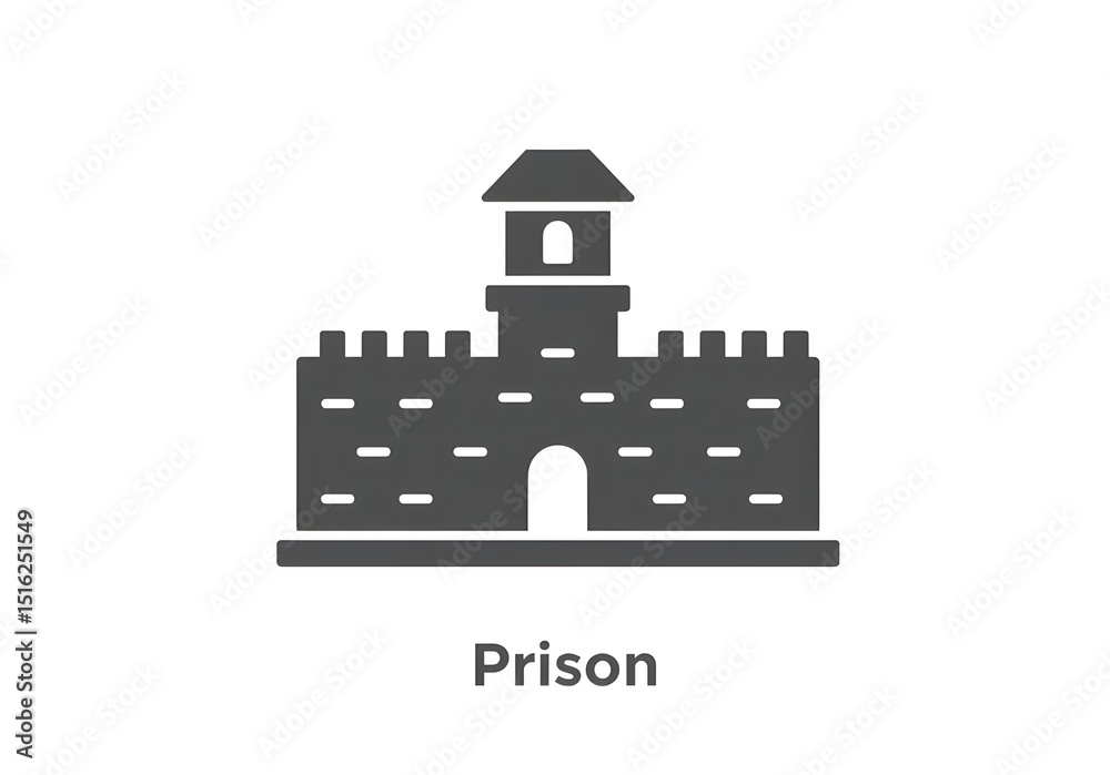 Naklejka premium Simple Prison Fortress Icon