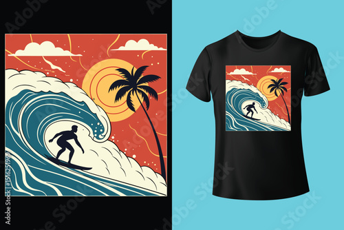 Summer T-Shirt Design – Tropical Vibes, Sunshine, and Beach Life Graphic Tee