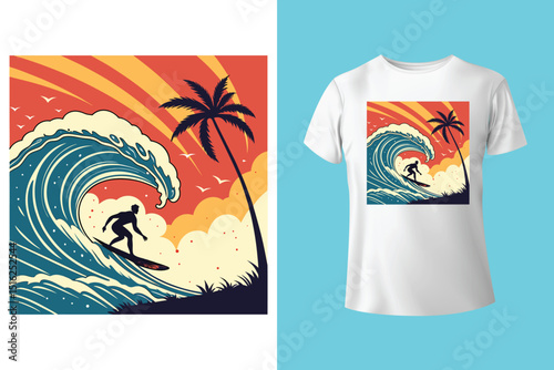Summer T-Shirt Design – Tropical Vibes, Sunshine, and Beach Life Graphic Tee