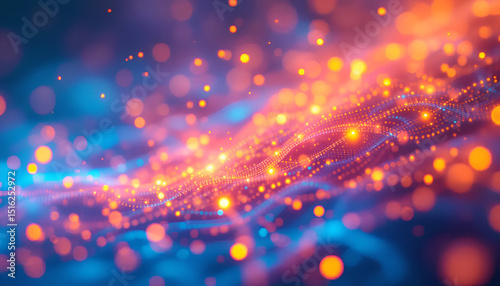 Digital Network Visualization with Glowing Fiber Optic Streams