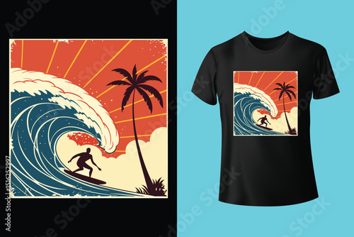Summer T-Shirt Design – Tropical Vibes, Sunshine, and Beach Life Graphic Tee