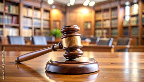 Judges Gavel in Courtroom Library.