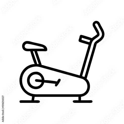 Exercise bike icon, fitness symbol, for gym websites