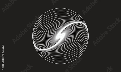 abstract line art circle, spiral line pattern, optical illusion vector, generative art circle, parametric curve art