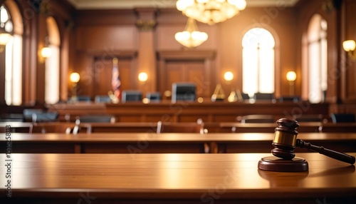 Gavel in Courtroom.