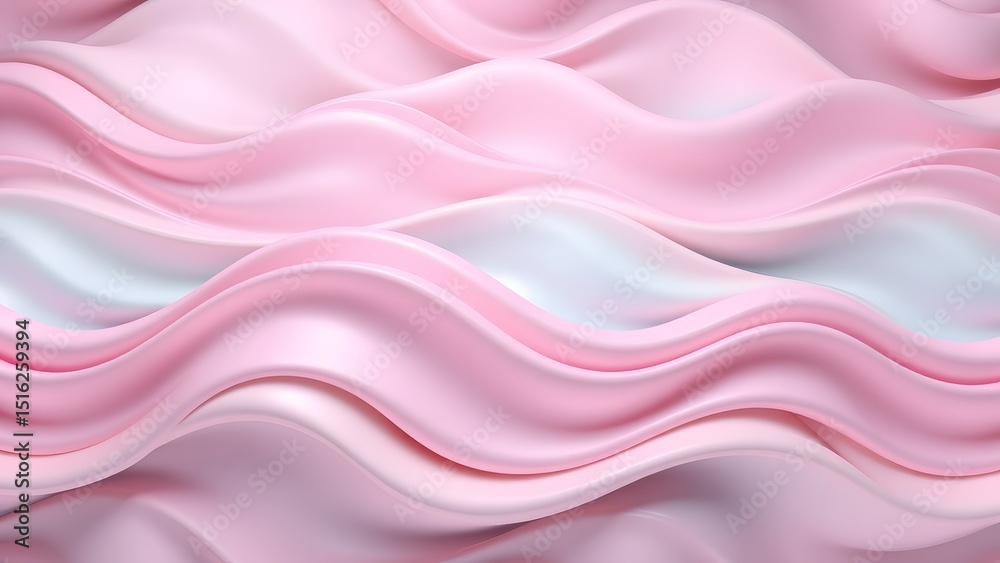 Fototapeta premium Pink flowing silk fabric with a soft, luxurious texture and abstract wave patterns