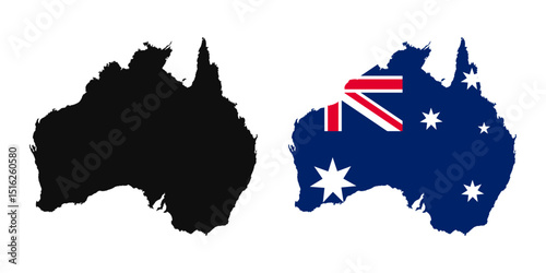 Australia flag map icons