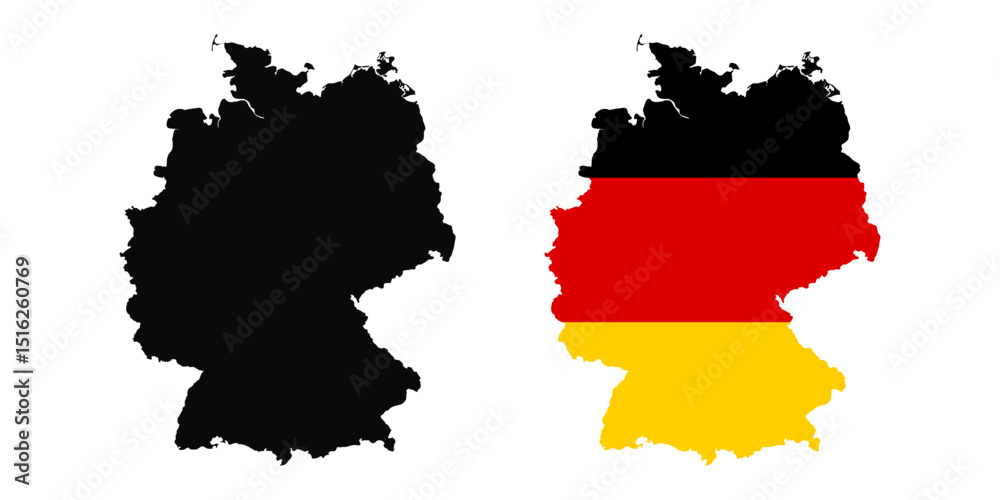 Fototapeta premium Germany flag map icon set