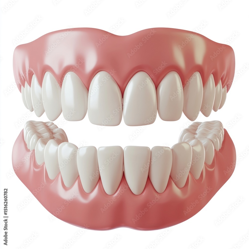 Obraz premium White teeth human illustration realistic.