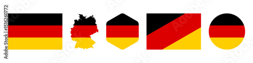 Germany flag holidays stickers icon set