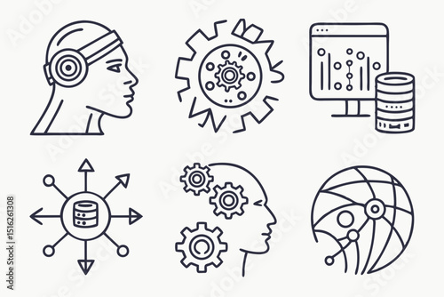 vector illustration of a set of icons