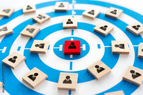 Employee selection target concept demonstrating recruitment strategy focus on hiring the right candidate for success