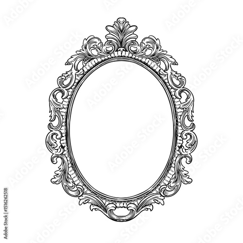 vintage decorative frame victorian vector line art hand drawn illustration