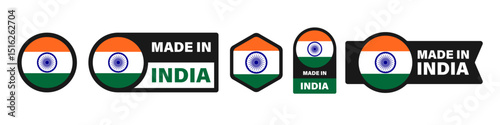 Made in India icons set