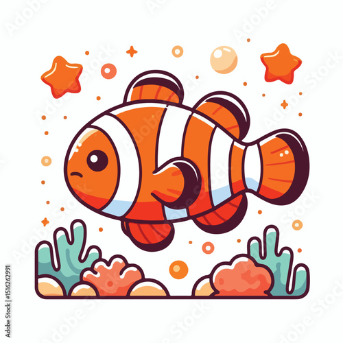 cute nemo fish vector image