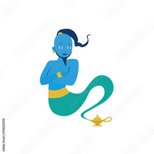 Genie supernatural wish lamp emoji vector symbol sign icon illustration