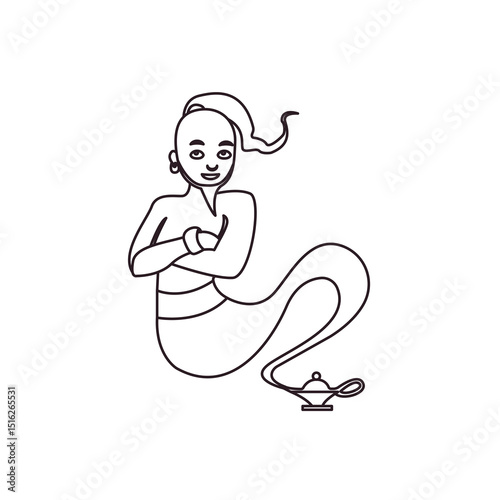 Genie supernatural wish lamp emoji vector symbol sign icon illustration
