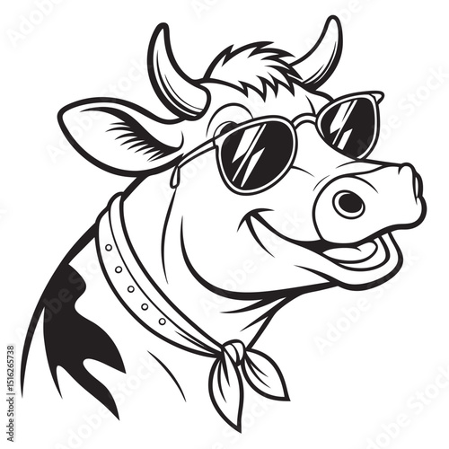 black and white cow