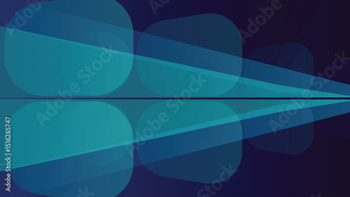 Futuristic abstract blue background with rounded transparent shapes and diagonal elements on dark tone great for tech designs presentations and modern digital projects