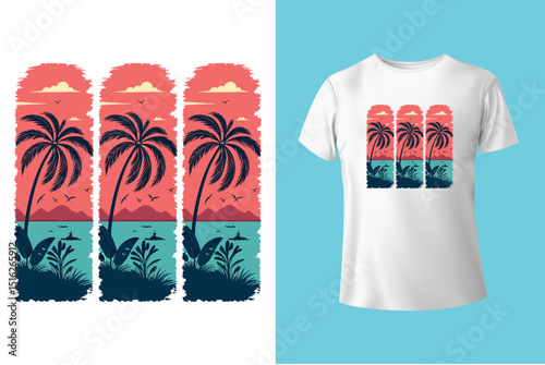 Summer T-Shirt Design – Tropical Vibes, Beach Life, and Sunshine Graphic Tee