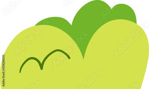 Cartoon Style Puffy Bush With Extra Tall Shape