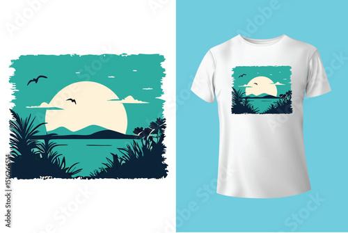 Summer T-Shirt Design – Tropical Vibes, Beach Life, and Sunshine Graphic Tee