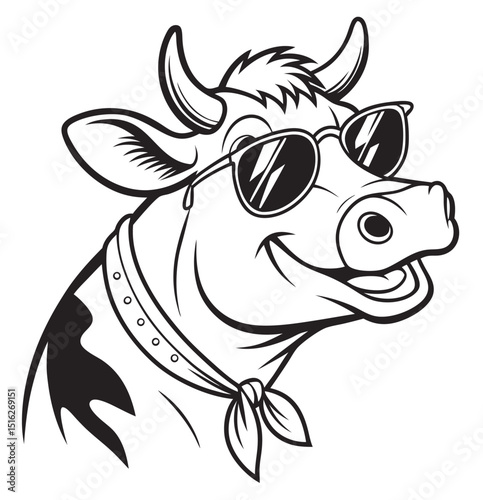 black and white cow