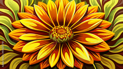 Golden yellow petals surround a dark brown center in this vibrant flower. Found in sunny fields across America, its bold contrast and structured beauty make it a vector favorite.


