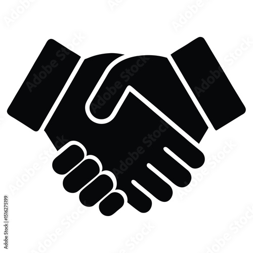 Formal Handshake Icon Symbolizing Agreement, Partnership, and Collaboration in Business Relations