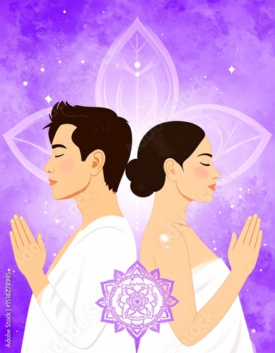 man and woman sensual couple tantric massage and spirituality chakras and meditation 