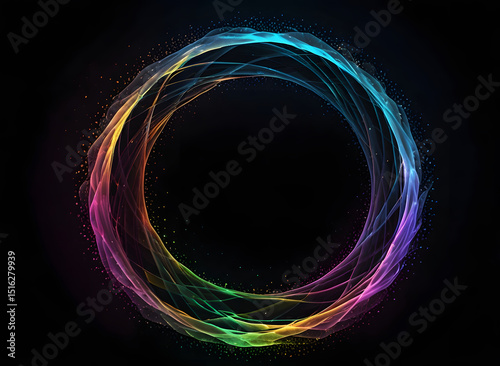 Futuristic digital tech space with data streams. Abstract ai tech background with 3d effect
