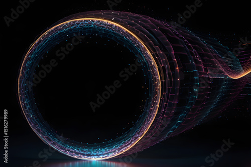 Abstract ai tech background with 3d effect, Futuristic digital tech space