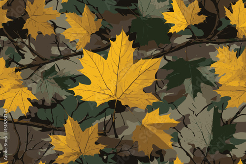 Hunting camouflage background. Seamless pattern. Digital camo. Vector camouflage pattern design for hunting and military. Abstract camo