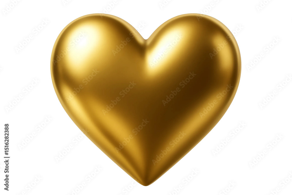 Shiny golden heart shape isolated on transparent background Shiny golden heart shape isolated on transparent background